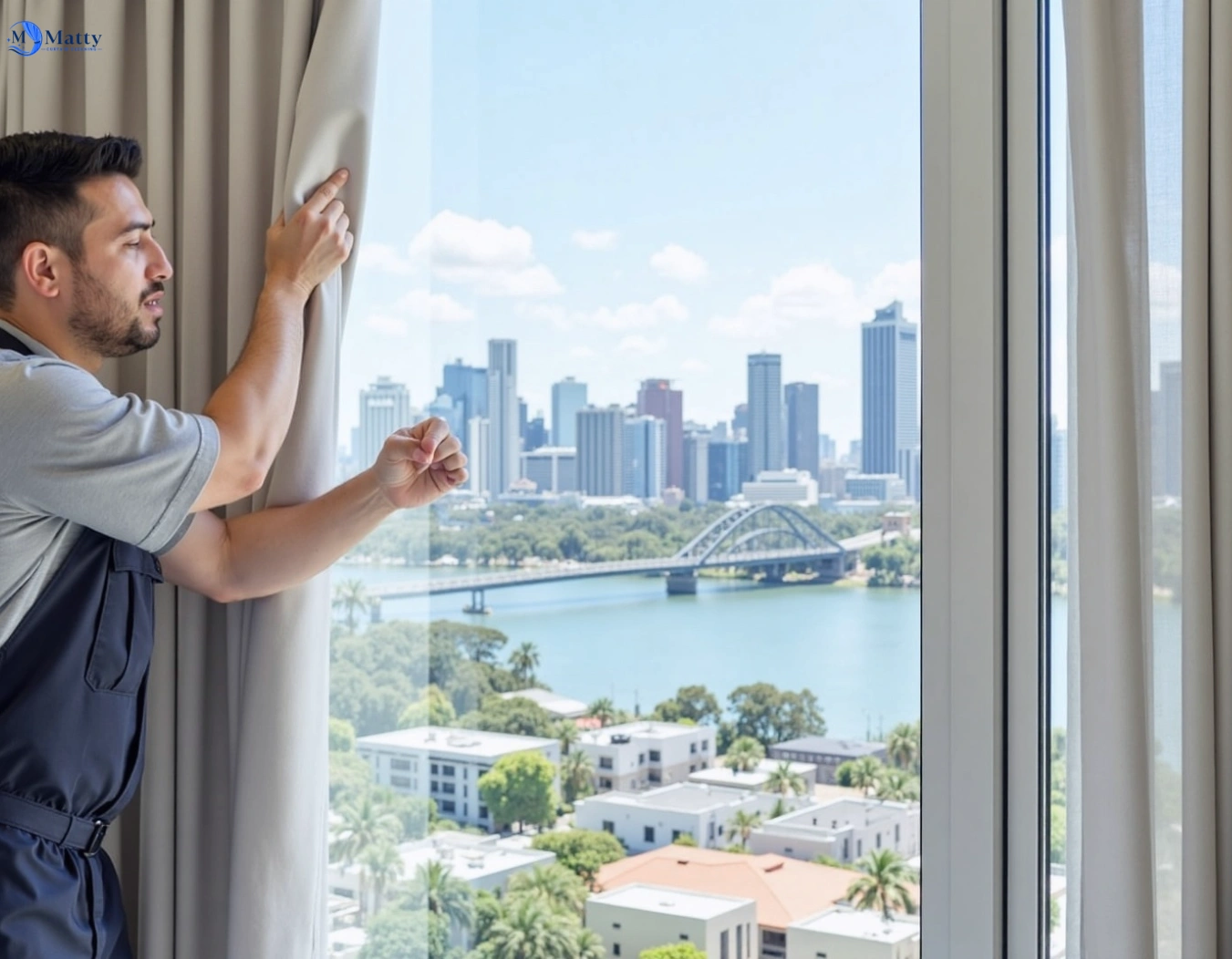 Professional curtain steam cleaning service willawong QLD by Matty Curtain Cleaning